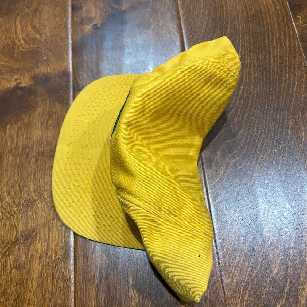 K Brand Vintage 80s Dekalb Farm Seed Yellow Green Fitted Cap Mens Size 7 1/4 - Picture 4 of 7